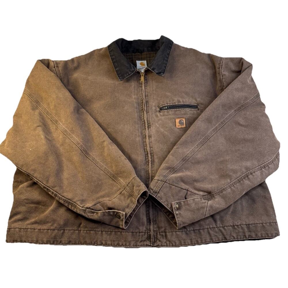 Vintage Carhartt J97 Detroit Canvas Jacket 5XL Chestnut Blanket Lined